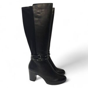 ANNE KLEIN Reale Knee-High Black Boots, NEW! Size 9.5 Wide Calf